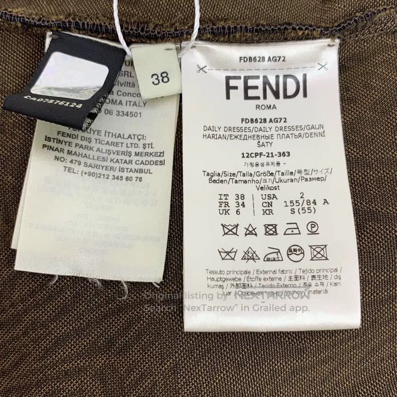 Fendi Fendi Deep brown logo jacquard full print round neck long Size XXS / US 00 / IT 34 - 7 Thumbnail