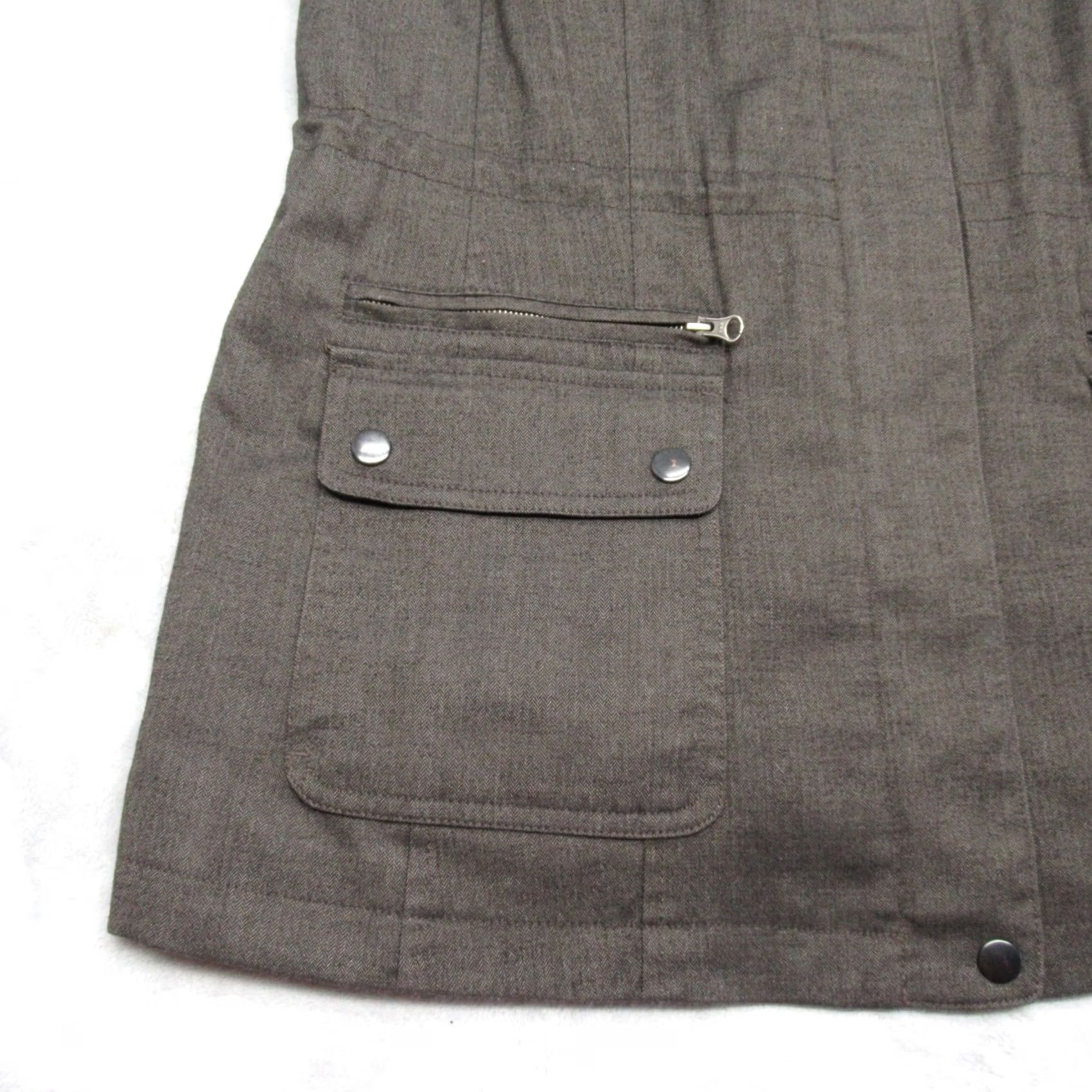 J. Jill J Jill Vest Womens Medium Brown Pockets Cinch Waist Faux Fur Collar Full Zip NEW Size M / US 6-8 / IT 42-44 - 5 Thumbnail