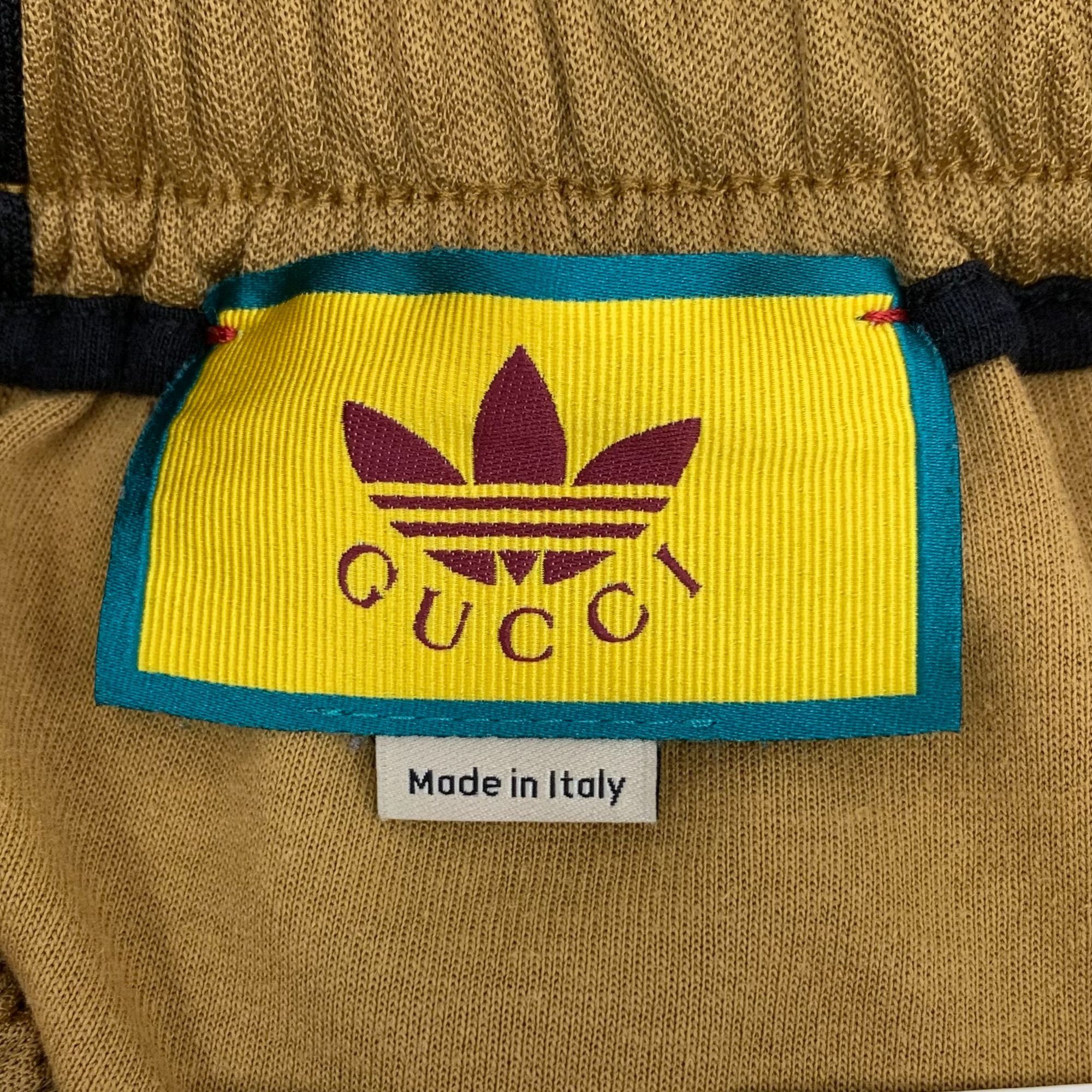 Gucci Gucci X Adidas Brown Striped Logo Embroidered Drawstring Lon Size 24" / US 00 / IT 34 - 2 Thumbnail