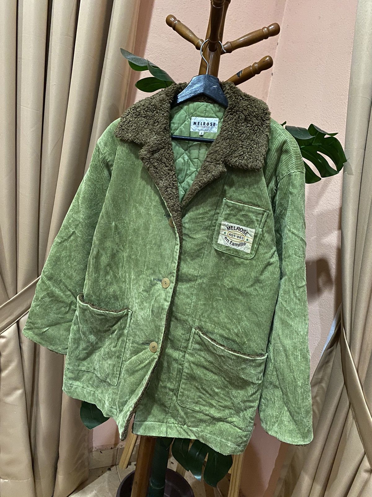 Melrose Vintage Melrose en Famille Green Corduroy Sherpa-Line Jacket Size US M / EU 48-50 / 2 - 2 Thumbnail