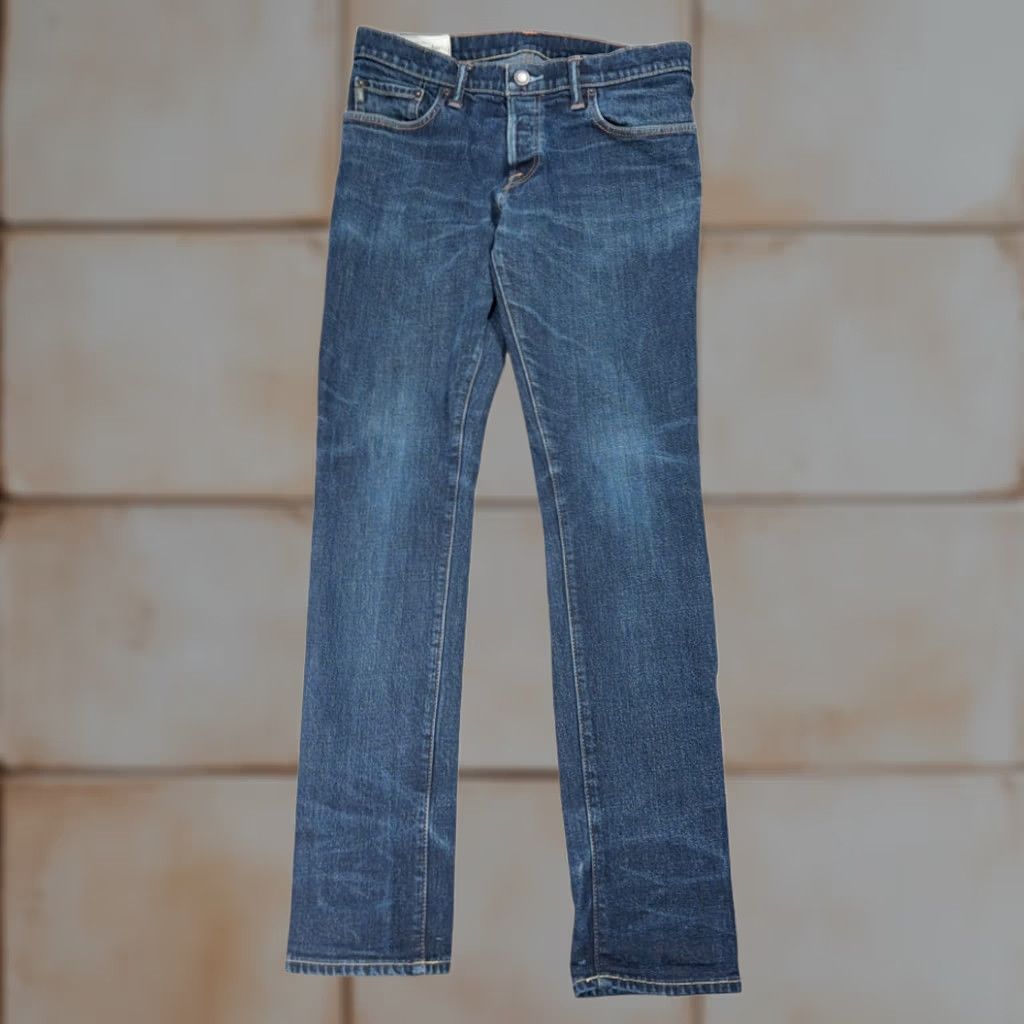 Abercrombie & Fitch Abercrombie & Fitch Jeans Mens 33x32 Blue Dark Wash Denim Button Fly Super Skinny Size US 33 - 1 Thumbnail