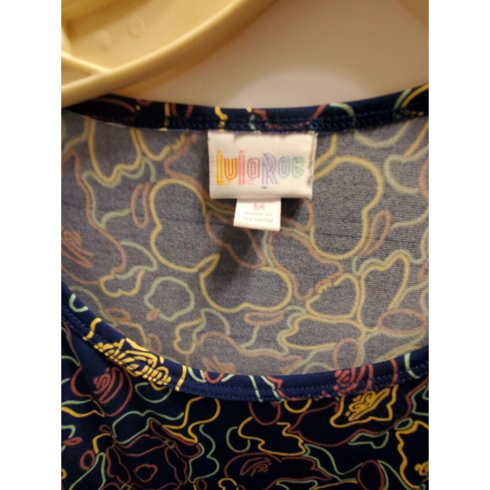 Designer LuLaRoe Navy Floral Print Tunic - Size M Size M / US 6-8 / IT 42-44 - 3 Thumbnail