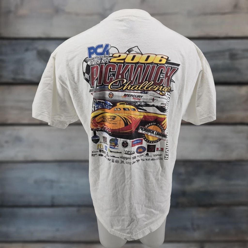 AAA 2006 Pickwick Challenge Hydro Men's T-Shirt Boat Racing Graphic XL White Cotton Short Sleeve Size US XL / EU 56 / 4 - 1 Thumbnail