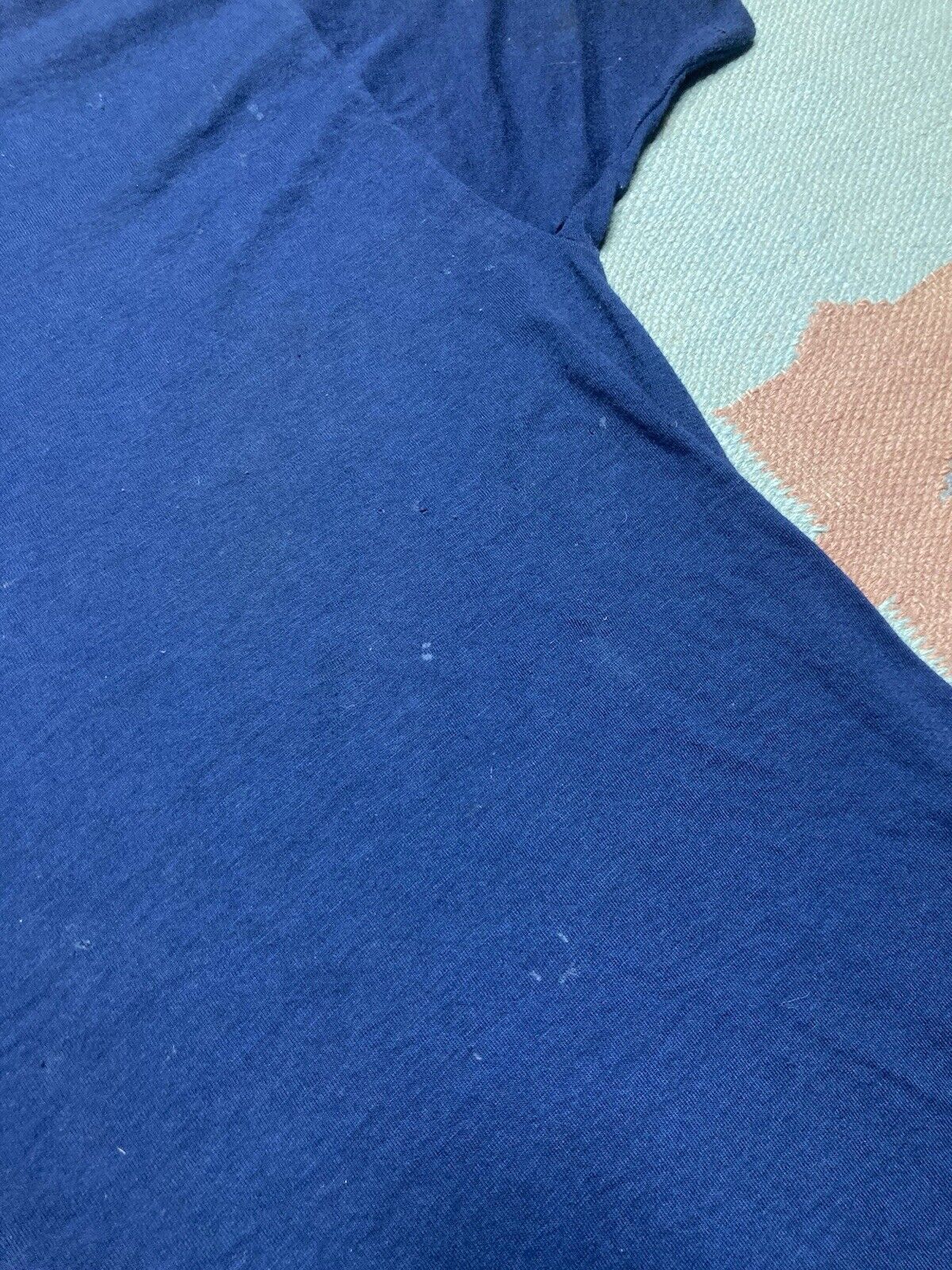 Vintage Vtg 70s pocket t shirt blank dark navy blue soft adult XL Size US XL / EU 56 / 4 - 9 Thumbnail