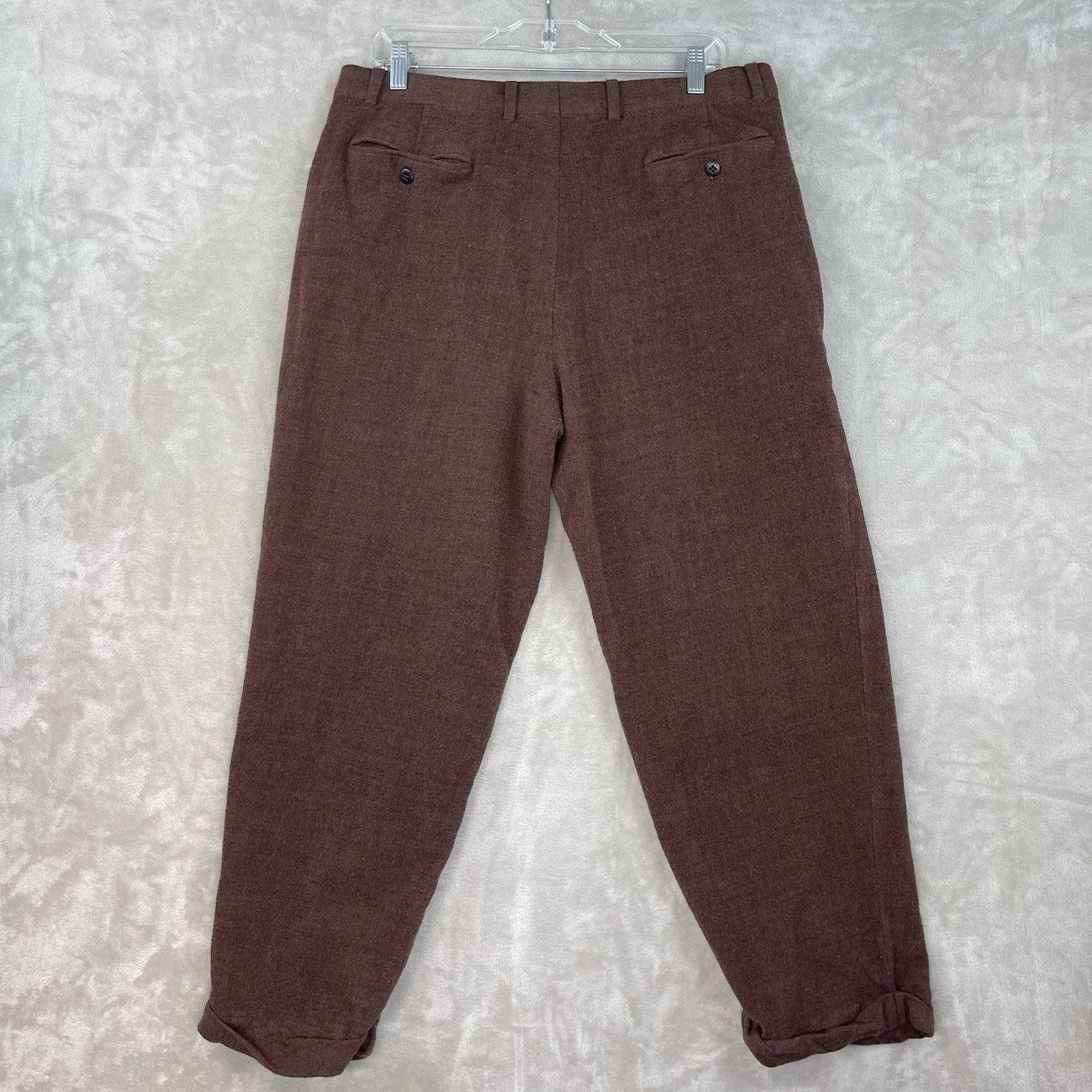 Zanella Zanella Platinum Duncan Burgandy Wool Dress Pants Italy Size US 36 / EU 52 - 7 Thumbnail