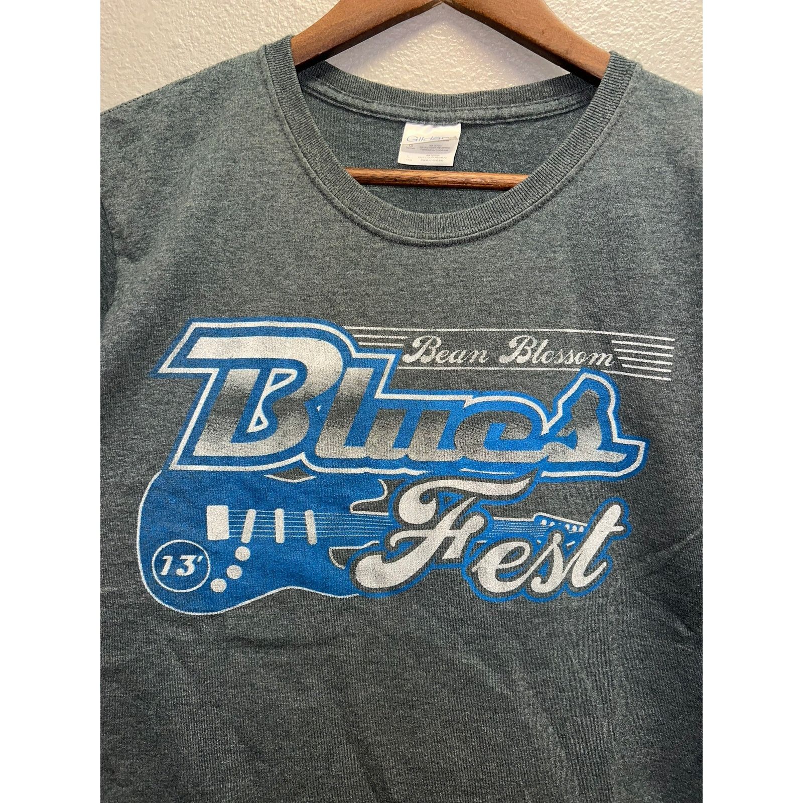 Gildan Womens Blues Fest Shirt Bean Blossom Concert Tour Top Tee L Size L / US 10 / IT 46 - 2 Thumbnail