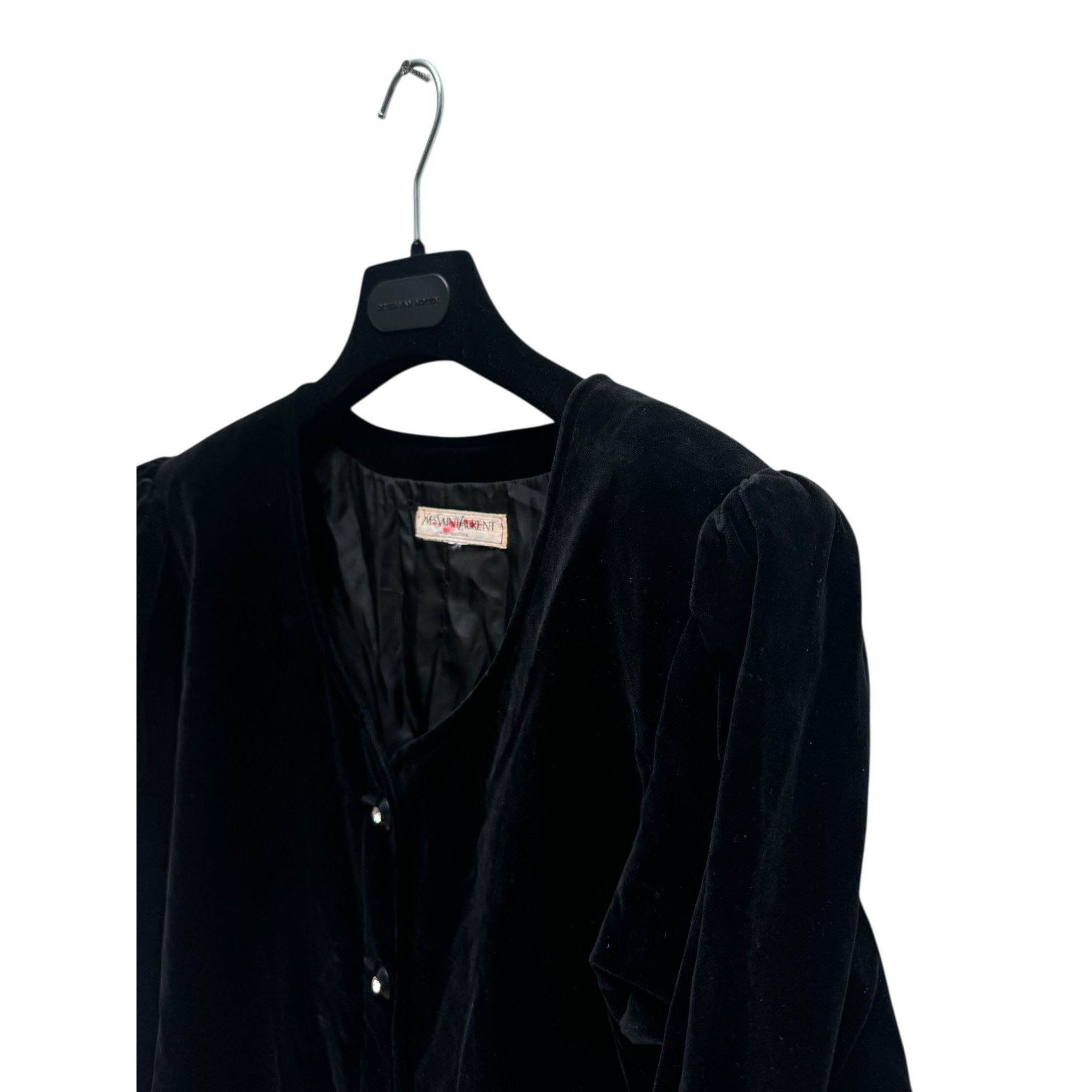 Yves Saint Laurent Black Velvet Corduroy Dress Size M / US 6-8 / IT 42-44 - 3 Thumbnail