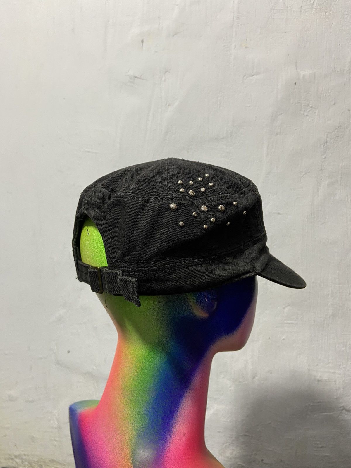 Japanese Brand Vintage Cadet Hat Punk Studded Poem Y2K Style Size ONE SIZE - 4 Thumbnail