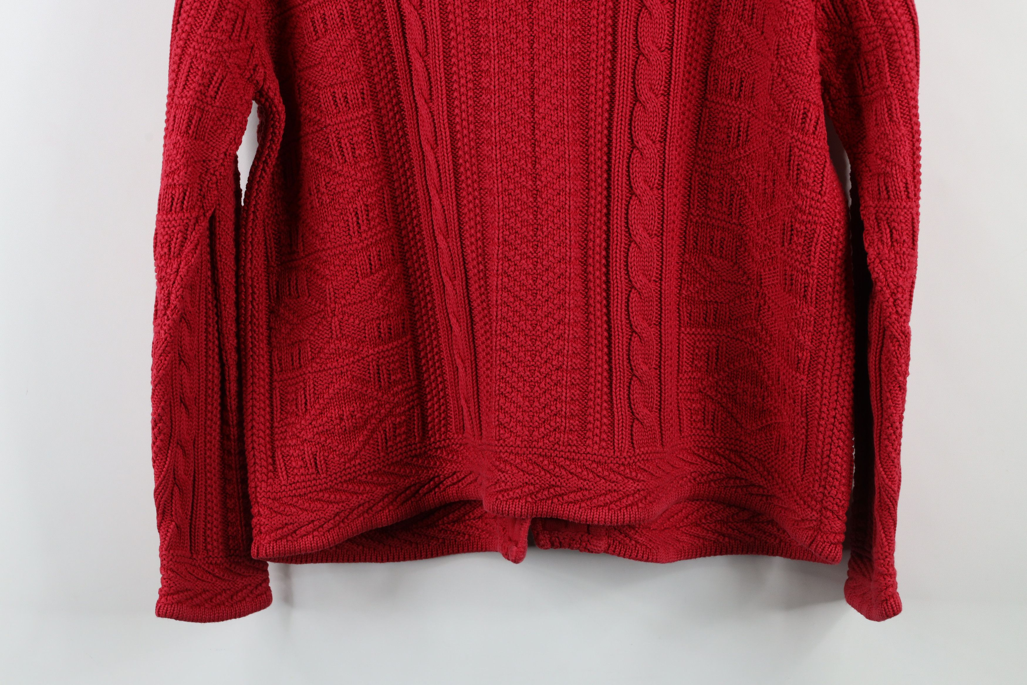 L.L. Bean × Vintage Vintage 90s LL Bean Snowflake Cable Knit Cardigan Sweater Size L / US 10 / IT 46 - 11 Thumbnail