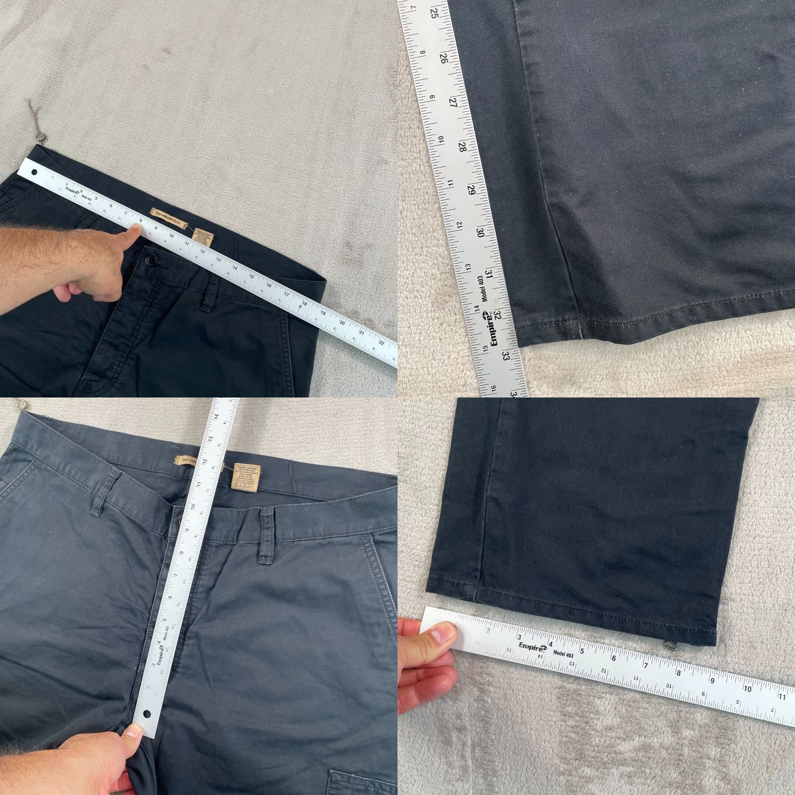 John Varvatos John Varvatos Cargo Pants Men 36x33 Black Zip Pockets Straight Leg USA Size US 36 / EU 52 - 8 Thumbnail