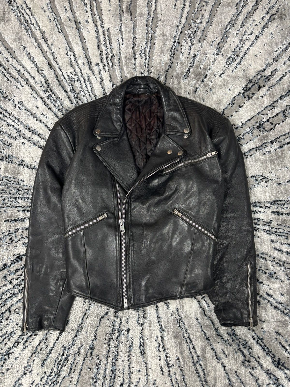 Genuine Leather × Vintage Vintage the genuine leather Ramones biker 90s rock metal Size US L / EU 52-54 / 3 - 1 Thumbnail