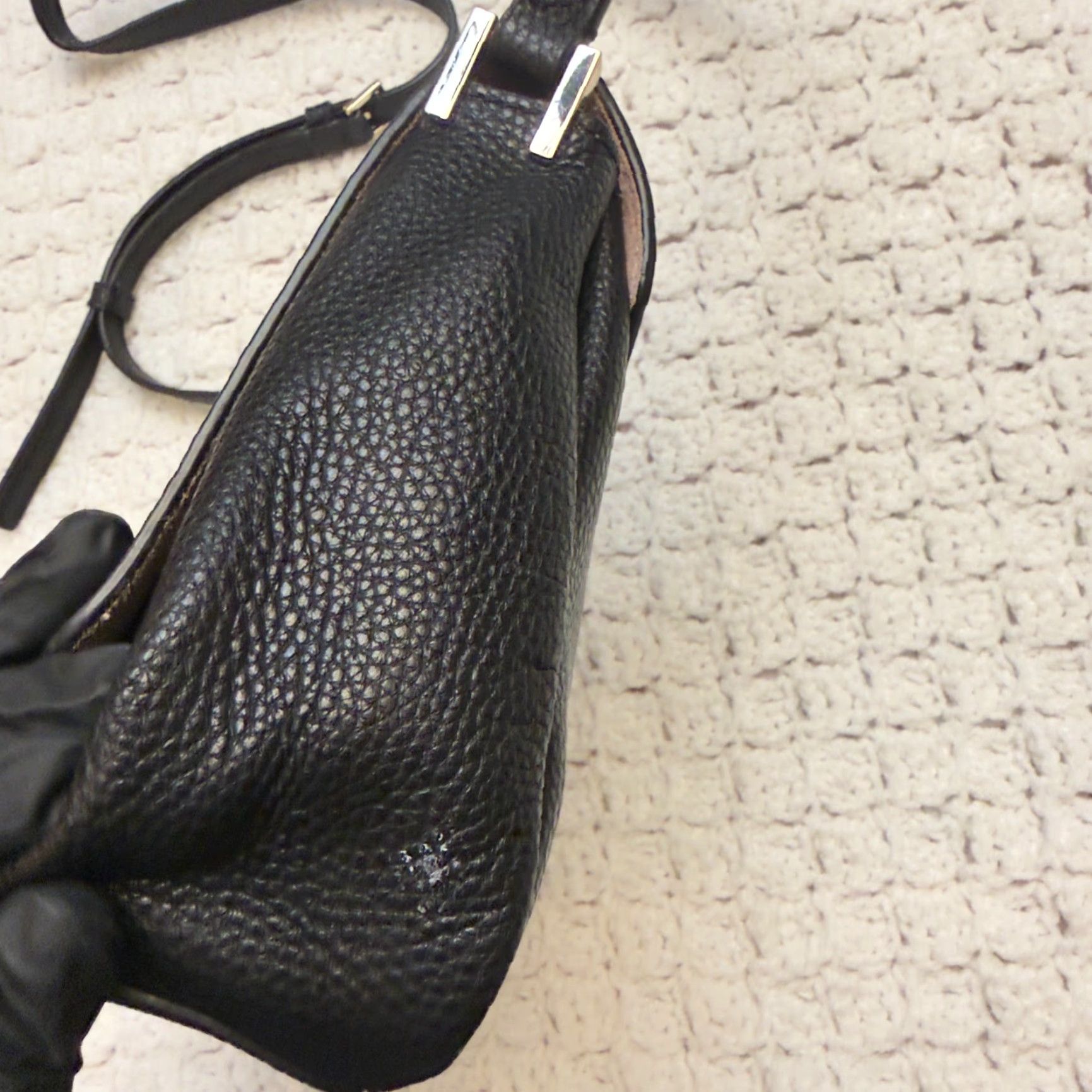 Vintage kate spade new york Avva Pershing Street Crossbody Bag Pebbled Leather Small Black Leather Crossbody Womens Bag Size ONE SIZE - 4 Thumbnail