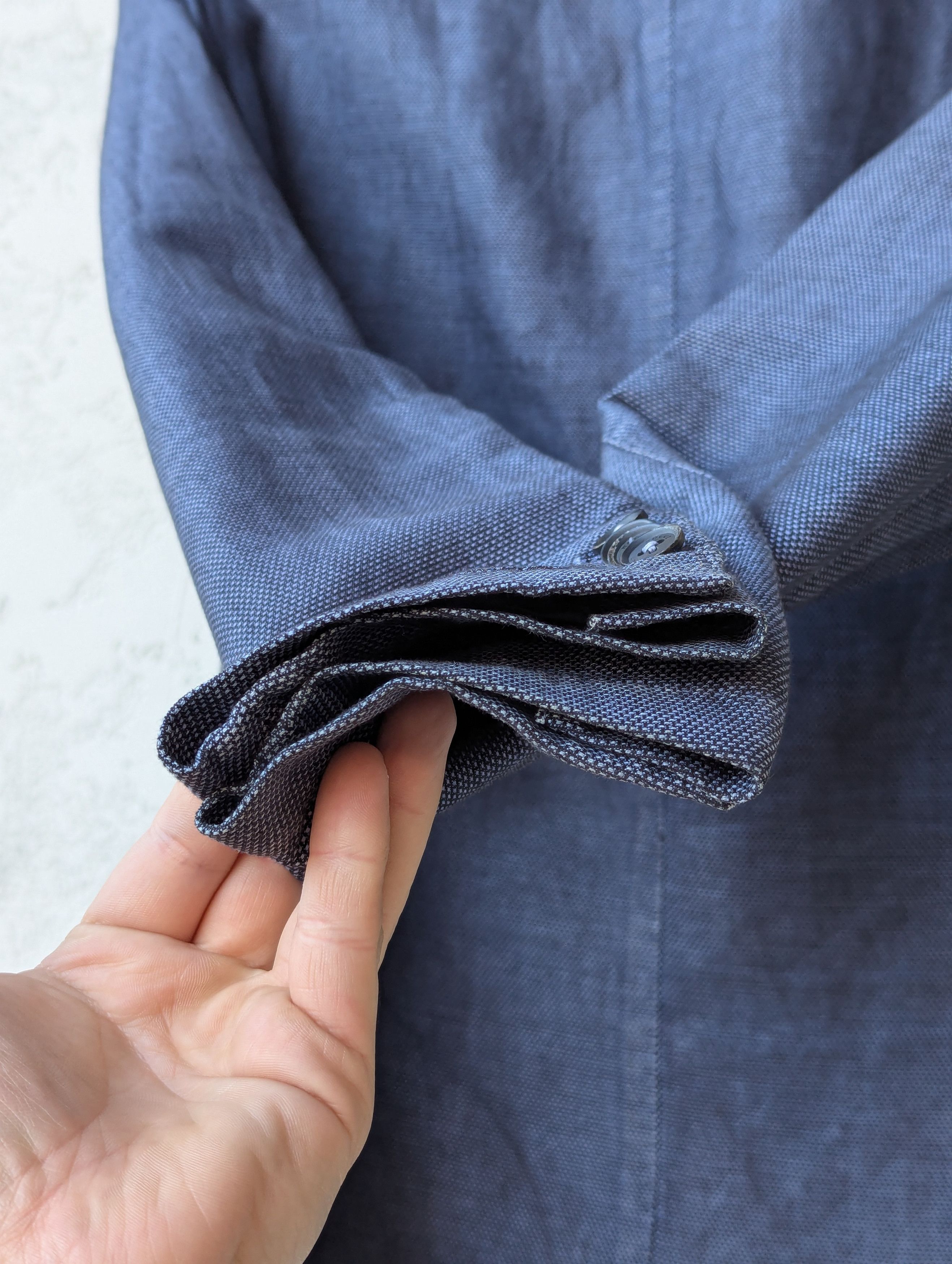 Boggi Boggi Milano Linen-Blend Blazer Blue Slim Fit Jacket Size 38S - 21 Thumbnail