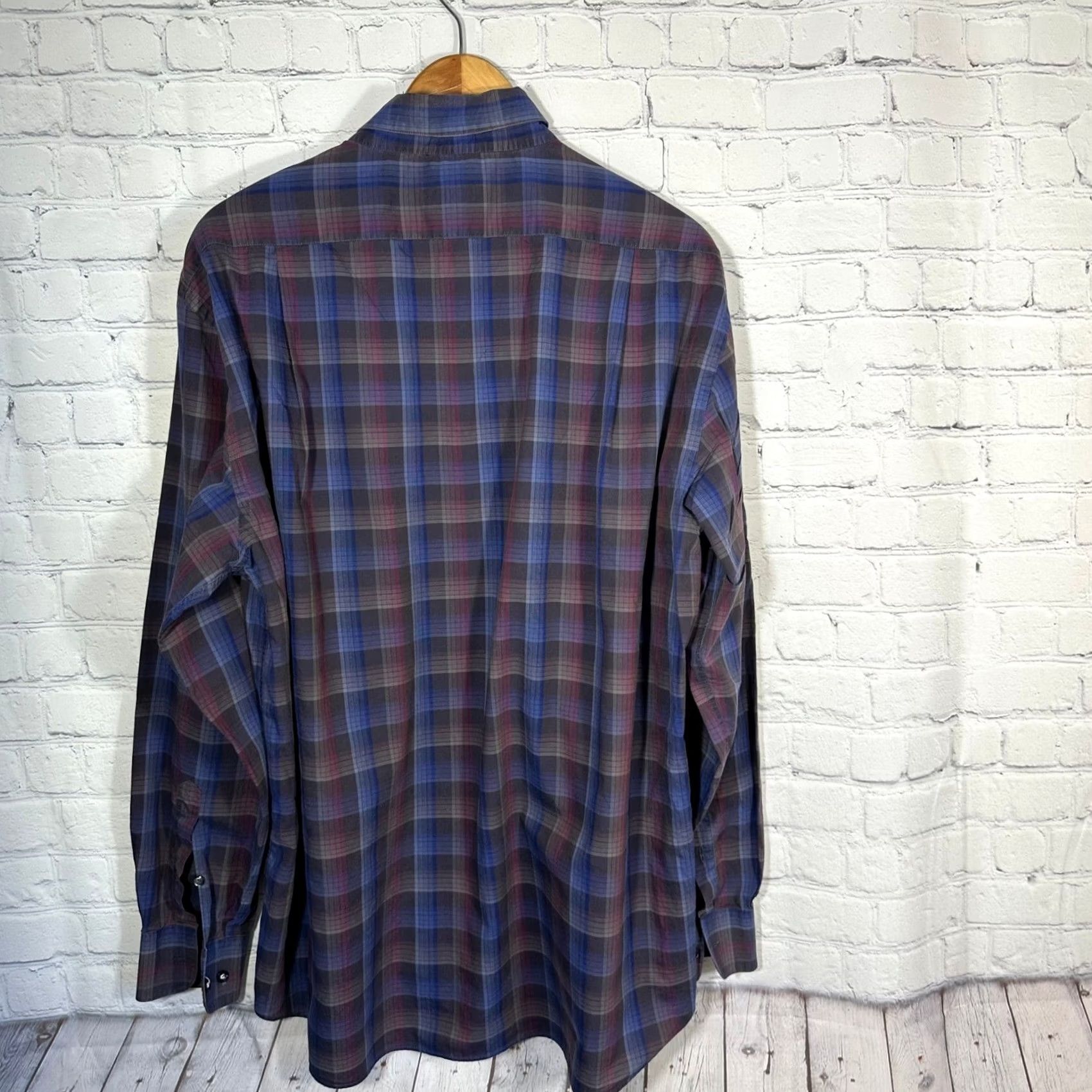 Canali Canali Sportswear Button-Up Shirt XL Multicolor Plaid Long Sleeve Mens Collared Chest Pocket Button-Down Italy Size US XL / EU 56 / 4 - 4 Thumbnail