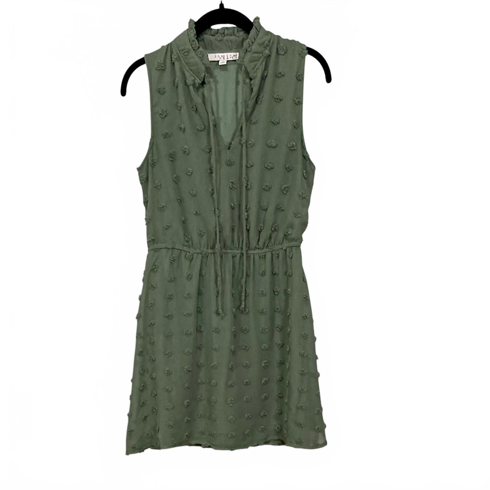 Designer Inspired Hearts Elegant Sleeveless Dress in Olive Green Size S / US 4 / IT 40 - 1 Thumbnail