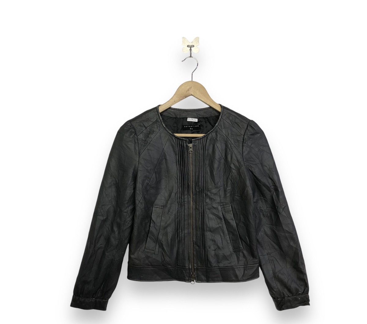 Japanese Brand Esnation Bis Lamb Leather Women Jacket Size S / US 4 / IT 40 - 1 Thumbnail