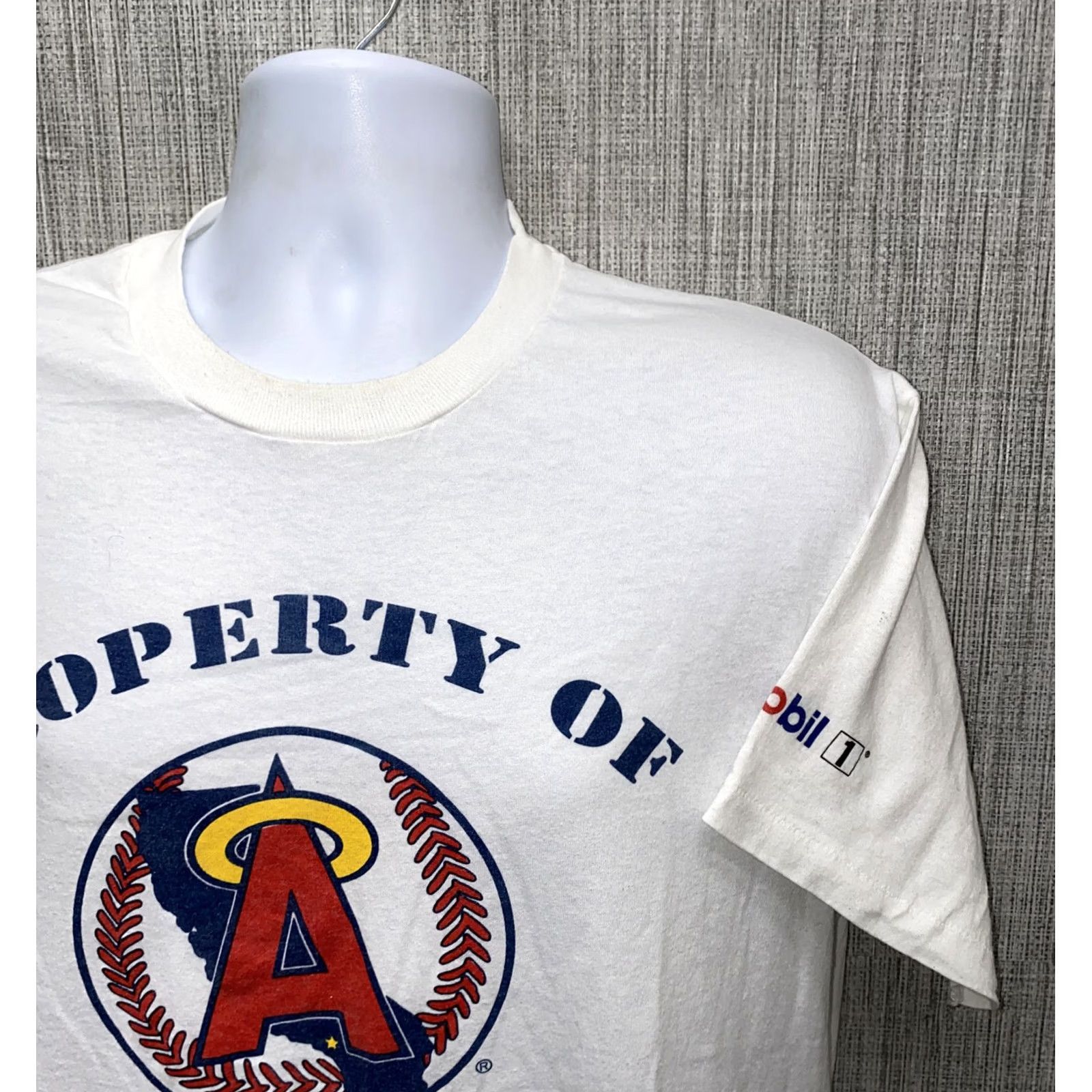 Hanes Hanes Polycotton T-Shirt CALIFORNIA ANGELS USA Made White XL Mens Regular Short Sleeve Size XL Size US XL / EU 56 / 4 - 2 Thumbnail