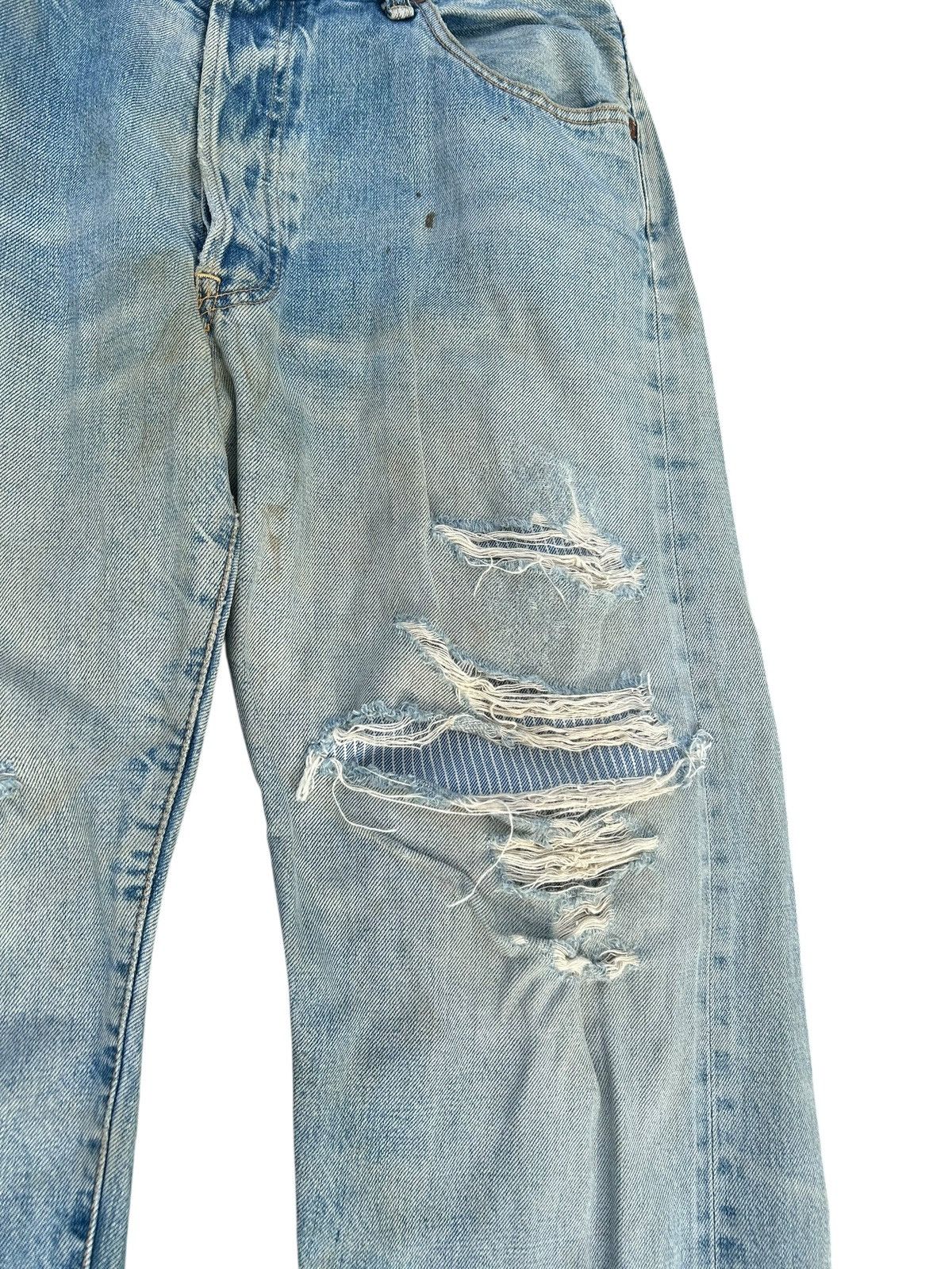Japanese Brand × Kapital × Vintage Vintage Sewing Chop Selvedge Distressed Grunge Punk Denim Size US 33 - 4 Thumbnail