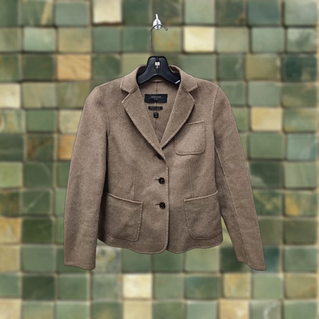 Max Mara WEEKEND MAX MARA Blazer Women’s Size US 2 Blazer Sand Linen Canvas Wool Blend Lightweight Regular Office/Workwear 2 Womens Size XS / US 0-2 / IT 36-38 - 1 Thumbnail