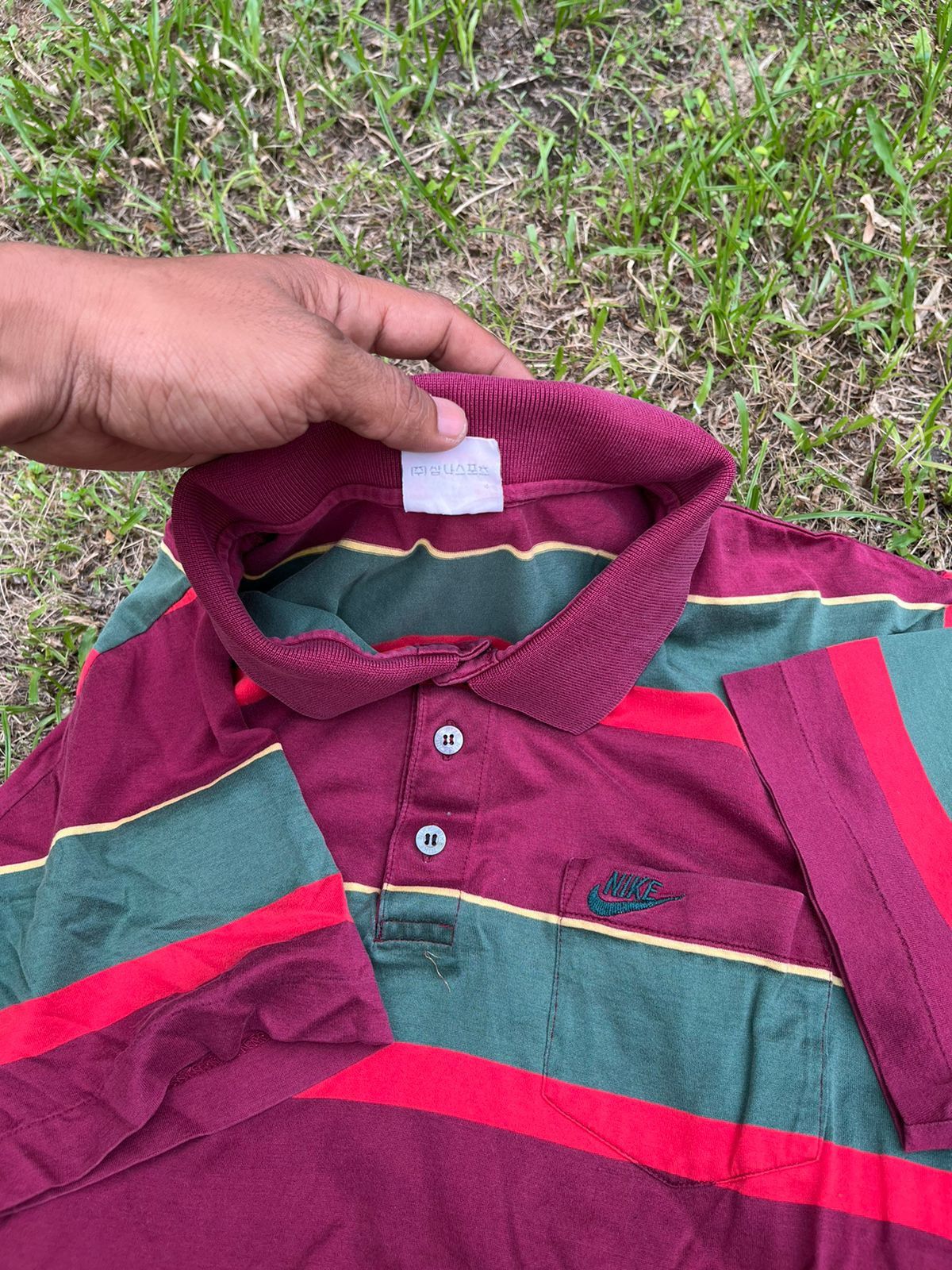 Nike × Vintage Vintage Nike Pocket Stripe Polo Size US M / EU 48-50 / 2 - 5 Thumbnail