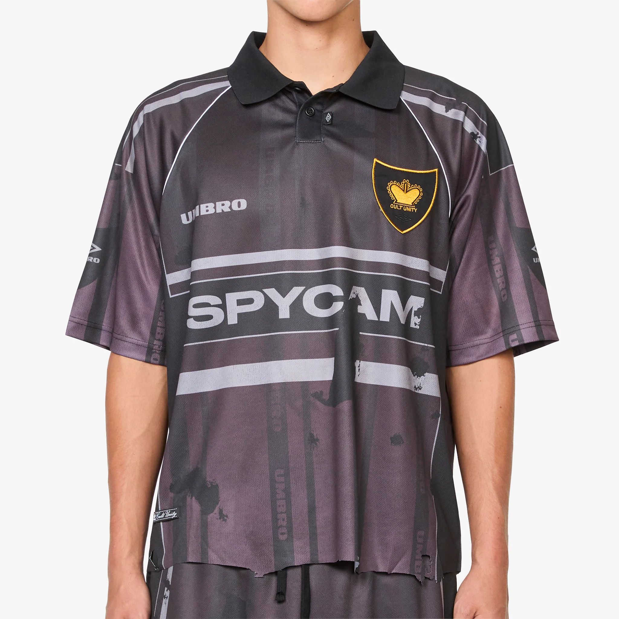 Umbro x Slam Jam Purple Spycam Logo Distressed Jersey Polo Size US S / EU 44-46 / 1 - 2 Thumbnail