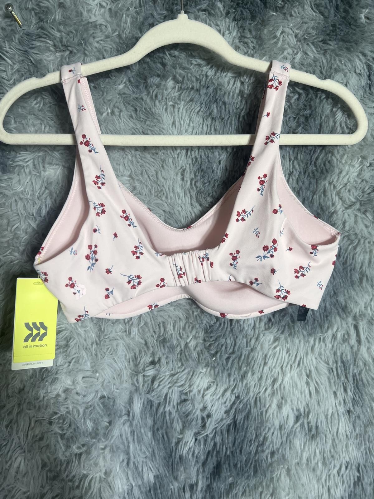 Other All In Motion Women's Soft Wireless Bra Pink Floral Medium Size ONE SIZE - 2 Thumbnail