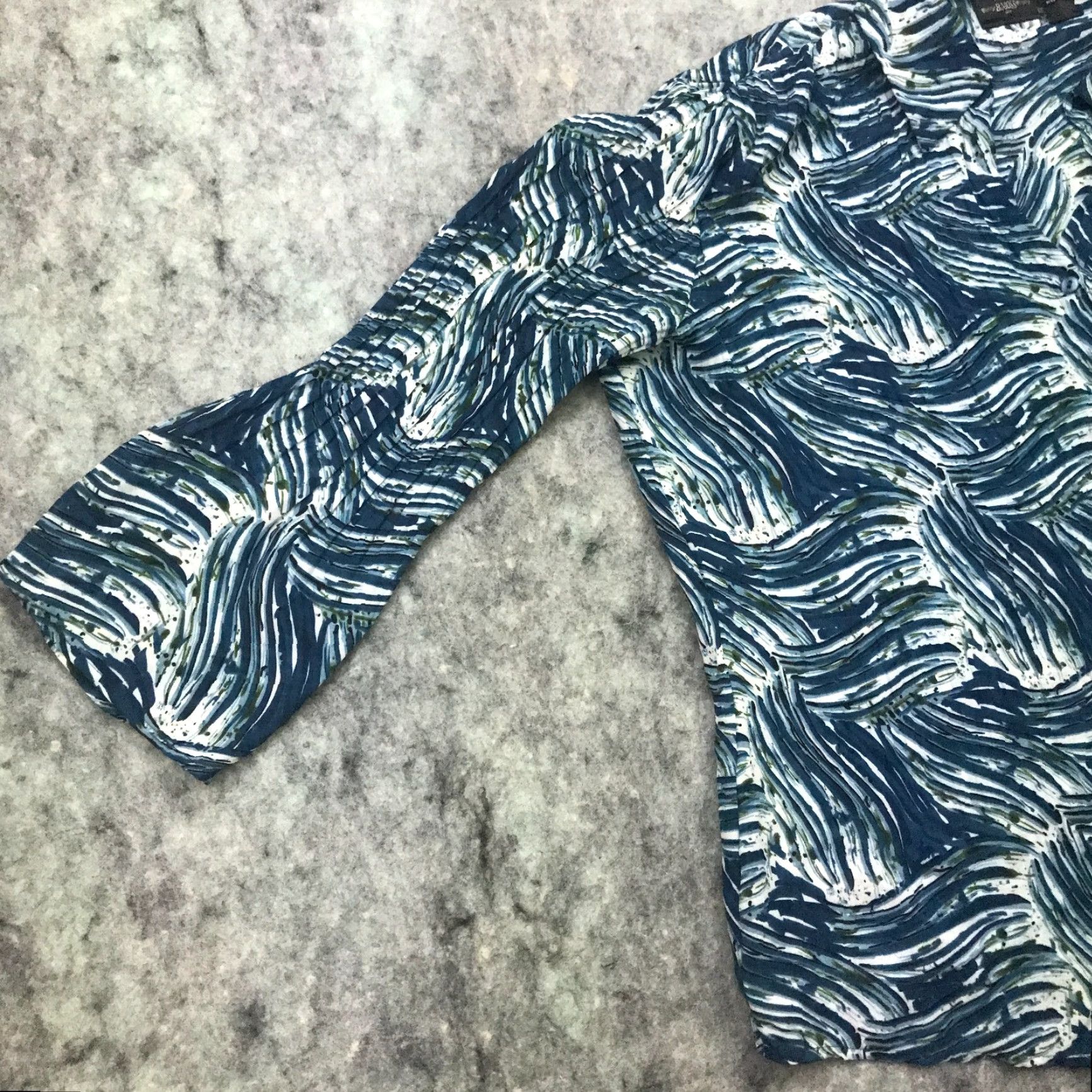 Vintage B. Moss Womens Shirt Tailor Blue Button-Down Oversized Small Flowy Regular Top Front Collar Button-Up Knit? Size S / US 4 / IT 40 - 4 Thumbnail