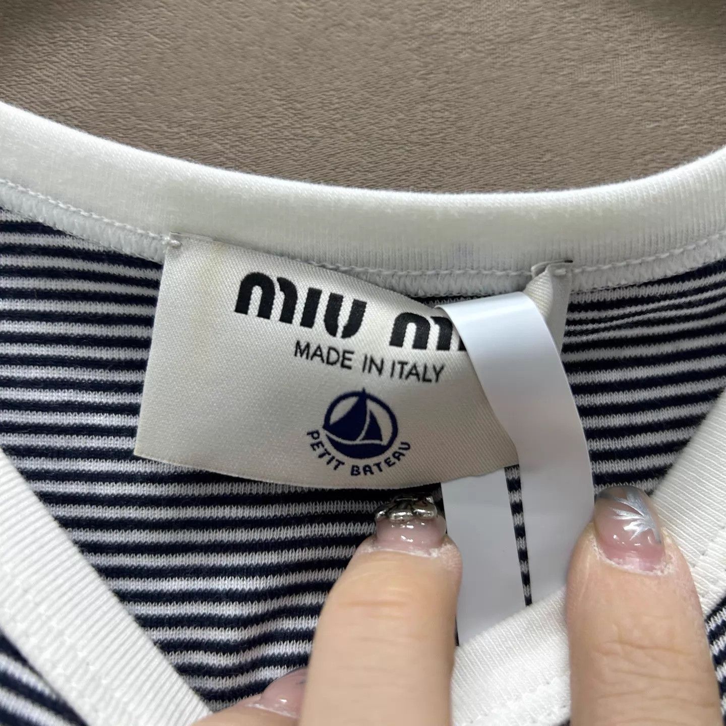 Miu Miu Miu Miu 25ss B&W stripe collab sailing tee M Size M / US 6-8 / IT 42-44 - 3 Thumbnail