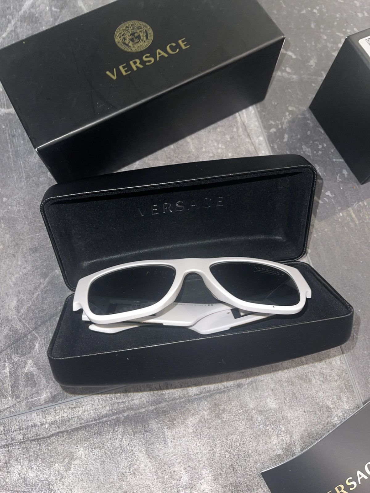 Versace Versace white gold unisex shades Full Set Size ONE SIZE - 15 Thumbnail
