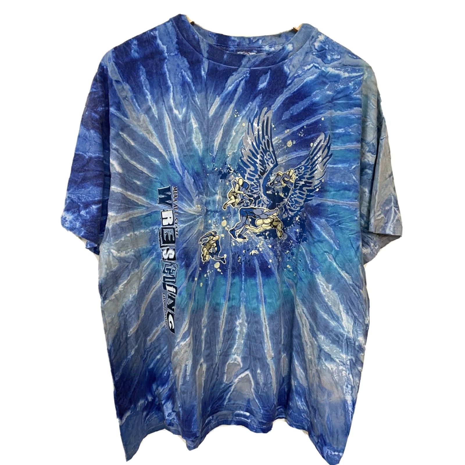 Delta MIAA State Wrestling Championships 2009 Mens XL Blue Tye Dye T-Shirt Size US XL / EU 56 / 4 - 2 Thumbnail