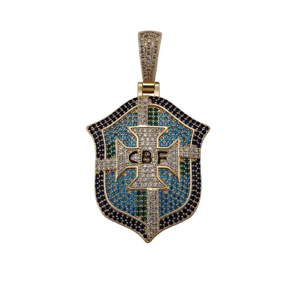 Other Brazil Pendant Necklace Brasil Flag soccer Size ONE SIZE - 4 Thumbnail