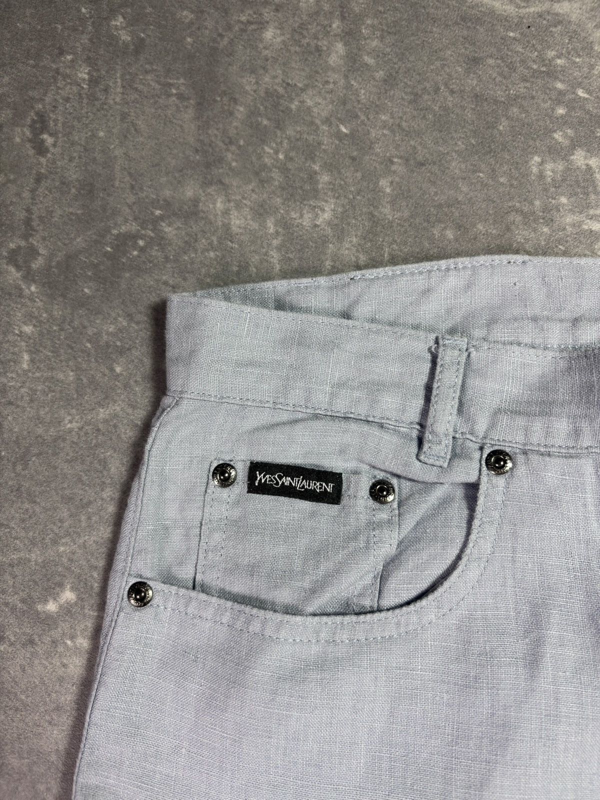 Yves Saint Laurent 100% Linen Rare Yves Saint Laurent YSL Logo Pants 38 Size US 38 / EU 54 - 13 Thumbnail