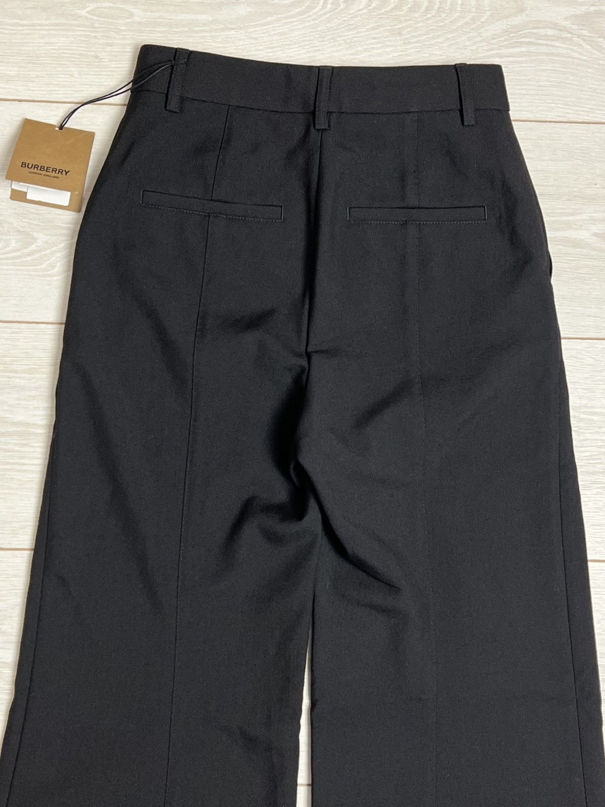 Burberry Burberry Laurel Wide-Leg Wool Trousers Black Logo Size 25" / US 0 / IT 36 - 6 Thumbnail
