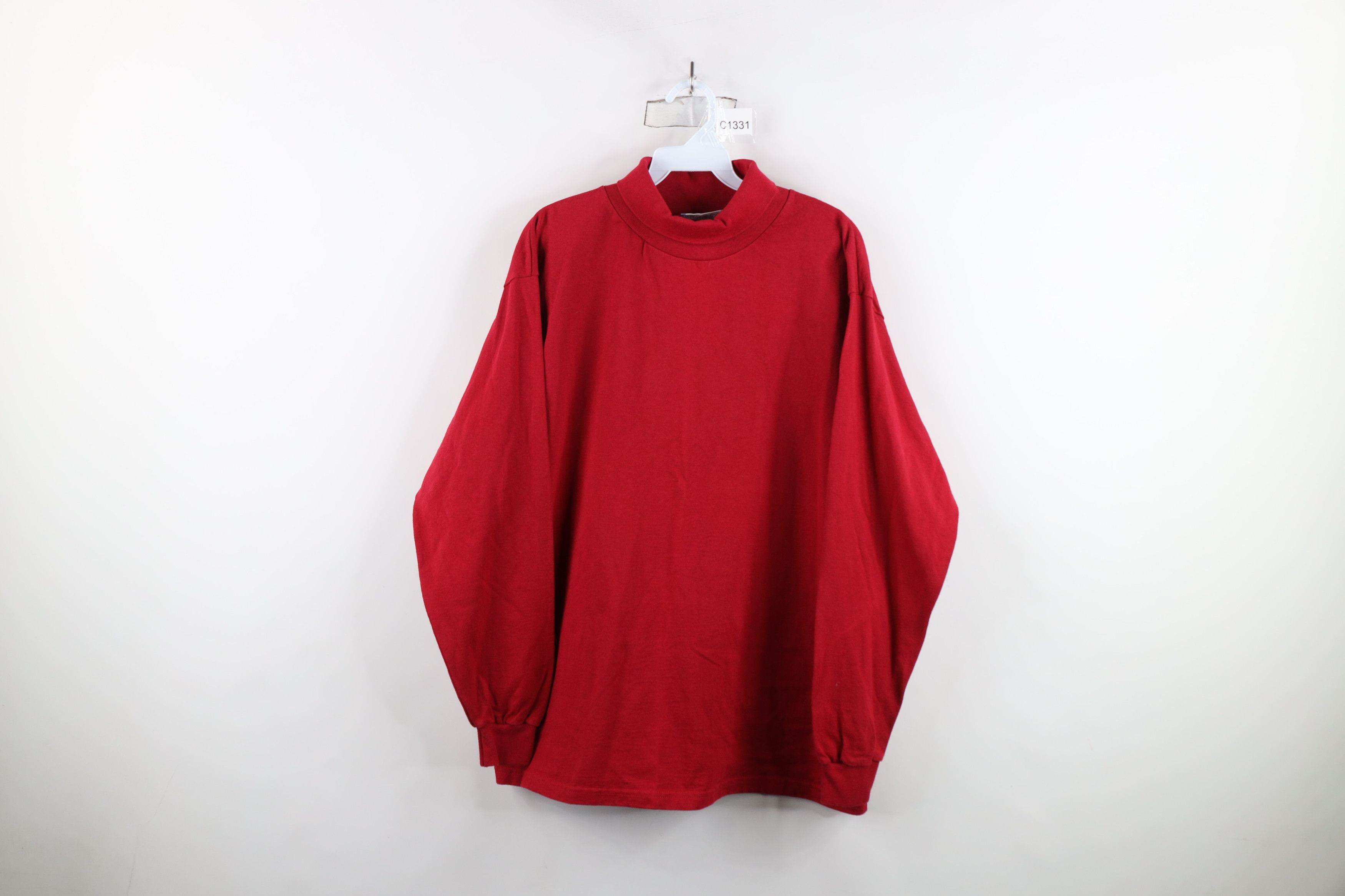 Vintage Vintage 90s Streetwear Turtleneck T-Shirt Red Cotton USA Size US M / EU 48-50 / 2 - 1 Thumbnail
