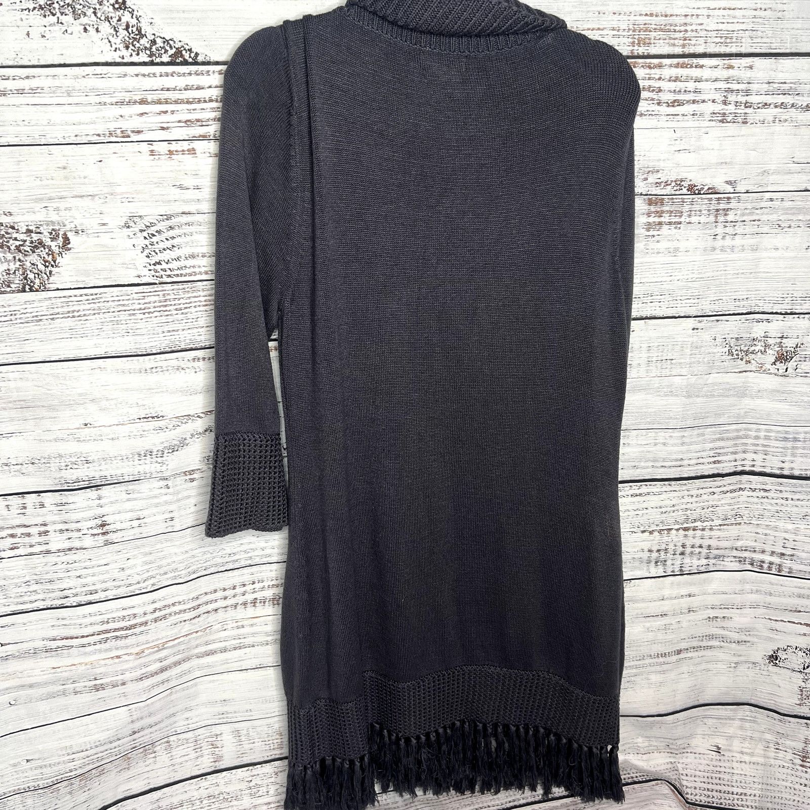 Soft Surroundings Soft Surroundings Montreux Sweater Dress Knit Pocket Fringe Size M / US 6-8 / IT 42-44 - 4 Thumbnail