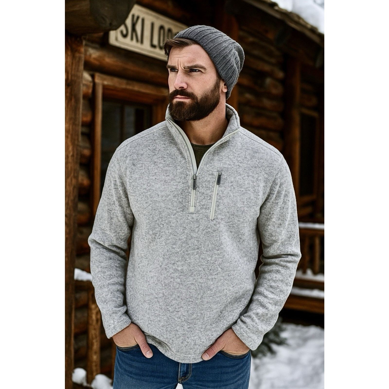 Woolrich Woolen Mills Woolrich Sweater Pullover Mens L Gray 1/4 Zip gorpcore Size US L / EU 52-54 / 3 - 1 Thumbnail