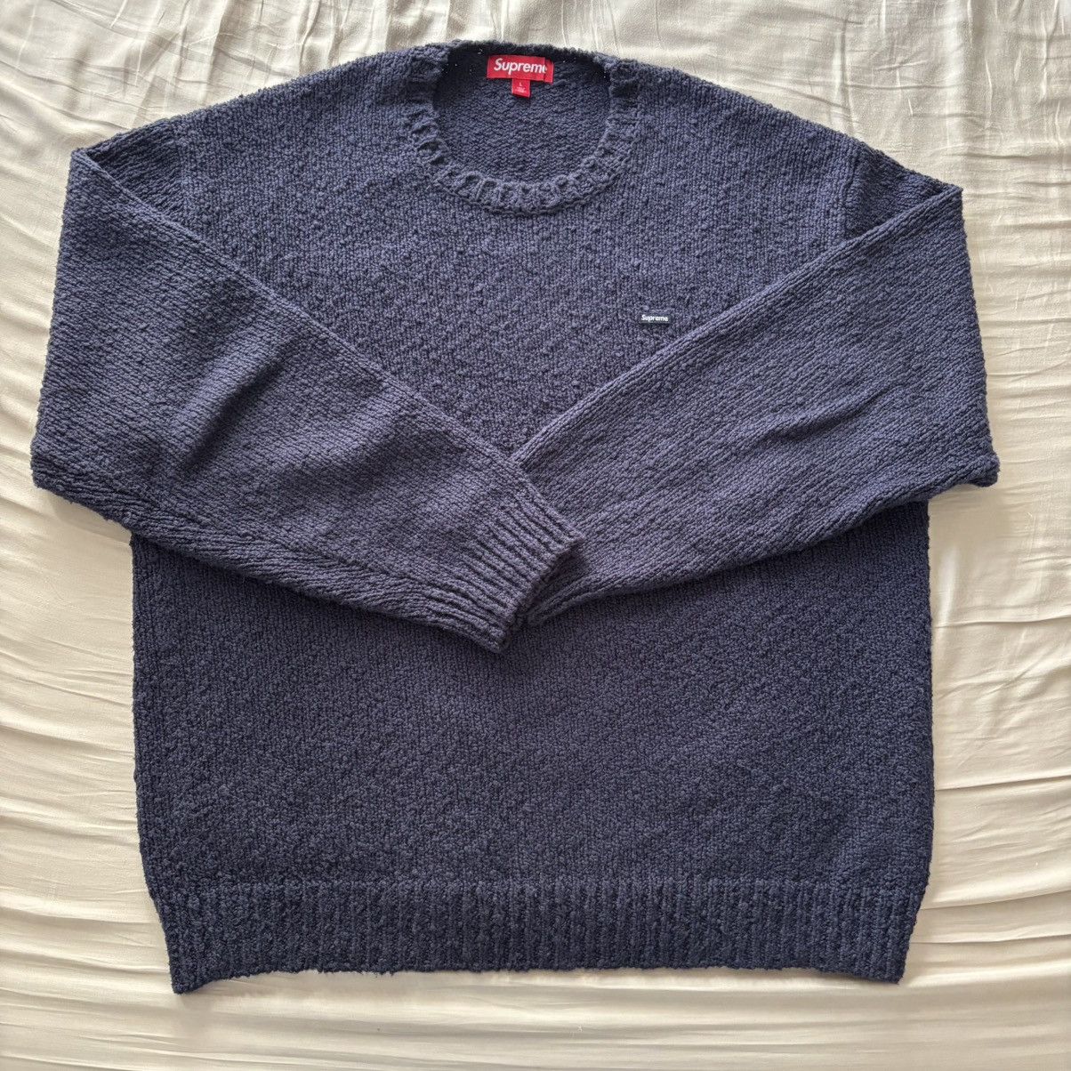 Supreme 2024 Supreme Bouclé Small Box Sweater 'Bright Lime' | Grailed