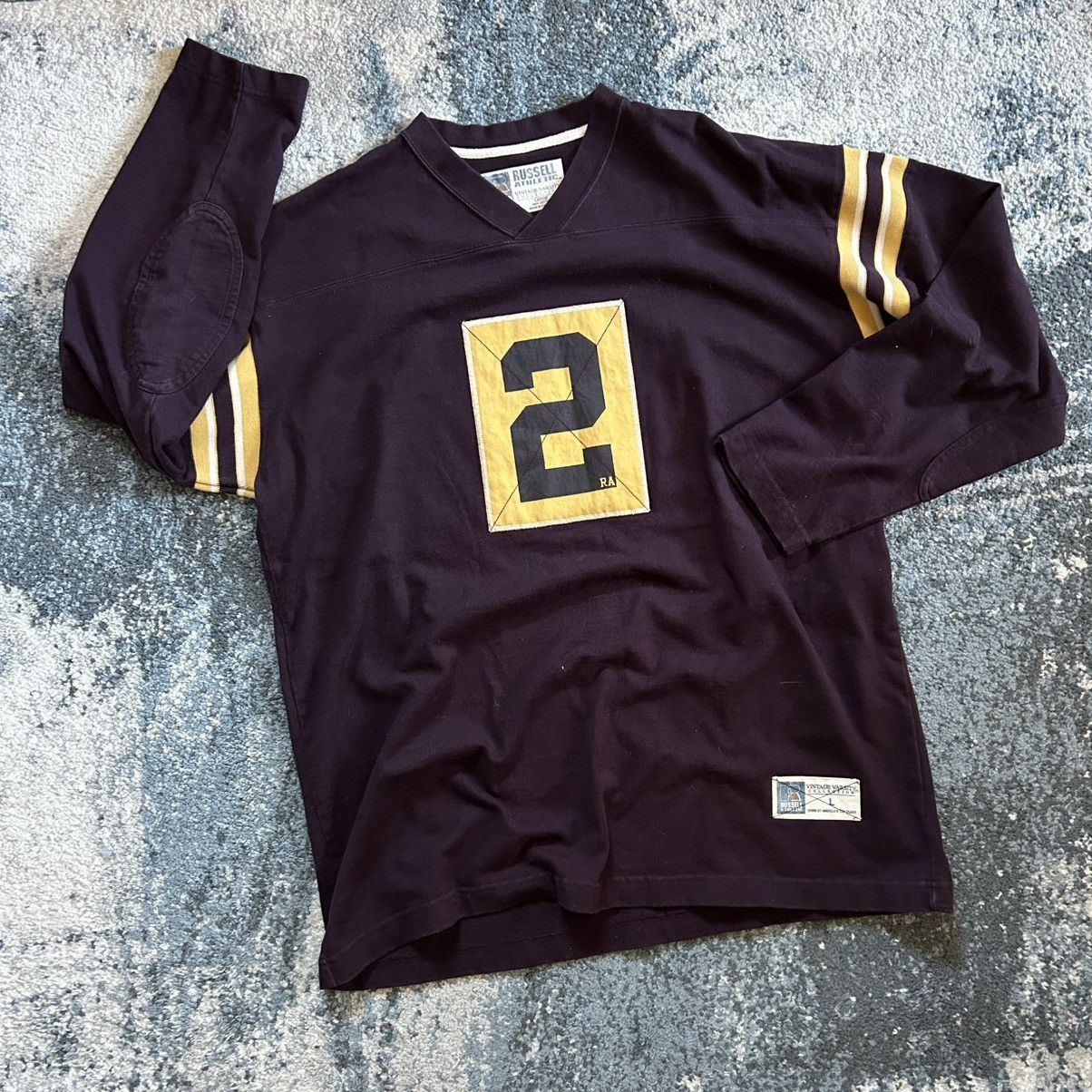Russell Athletic SLUBBY MiDDLEWEiGHT RUGBY TOP DEEP MAROON OLD GOLD U of M Size US L / EU 52-54 / 3 - 4 Thumbnail