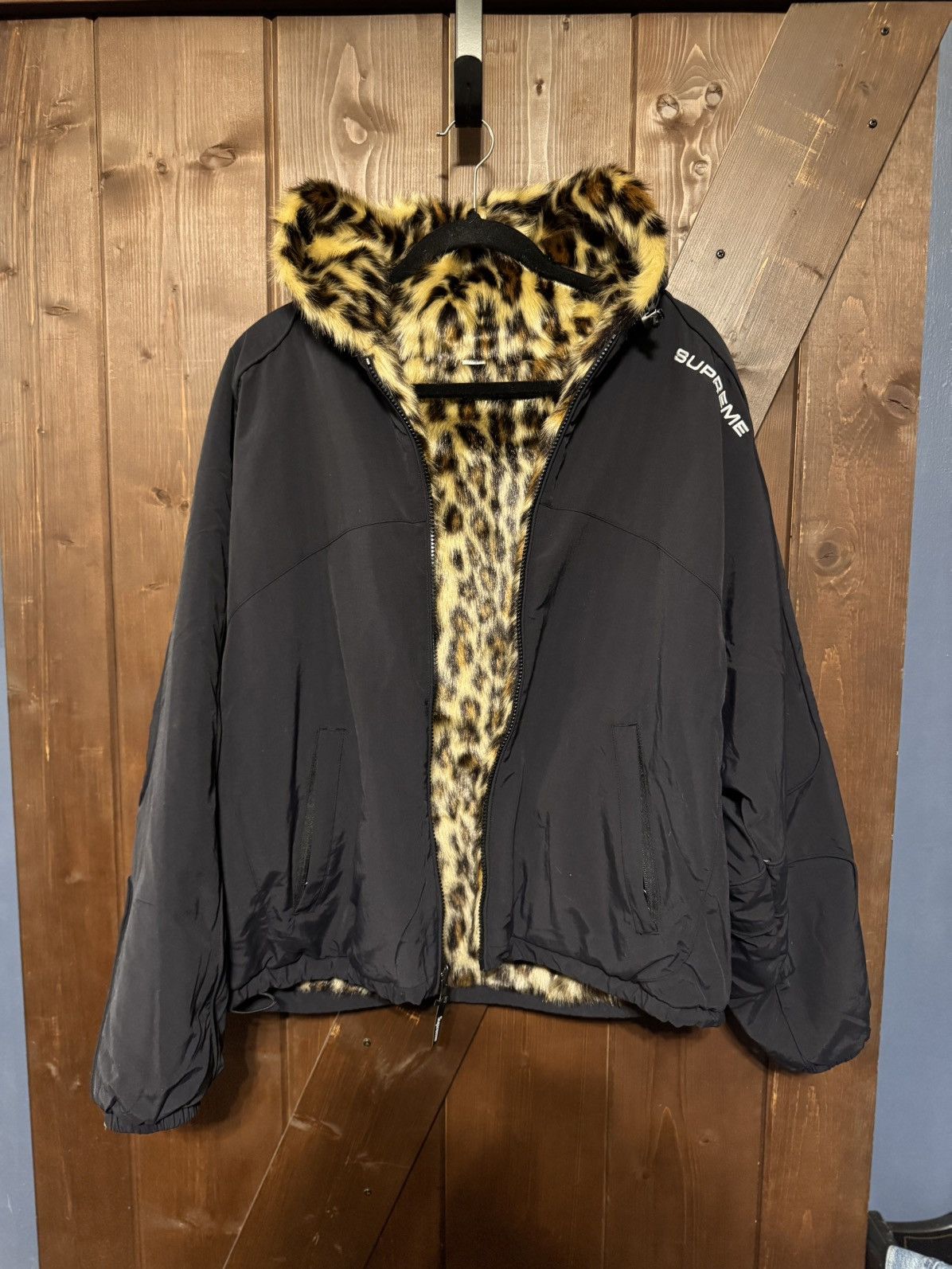 Supreme Supreme Faux Fur Reversible Hooded Track Jacket Supreme Supreme Faux Fur Reversible Hooded Track Jacket