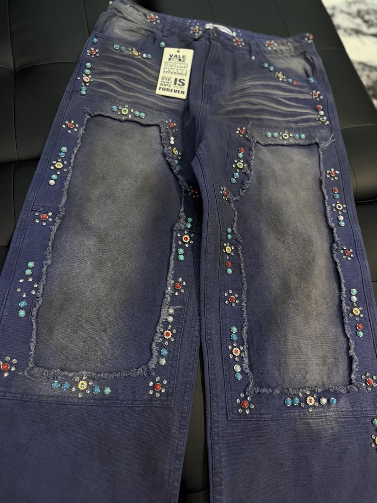 Vale Valley Baggy Denim Blue Jeans Size 30 (NEW) Authentic Pants Size US 30 / EU 46 - 6 Thumbnail