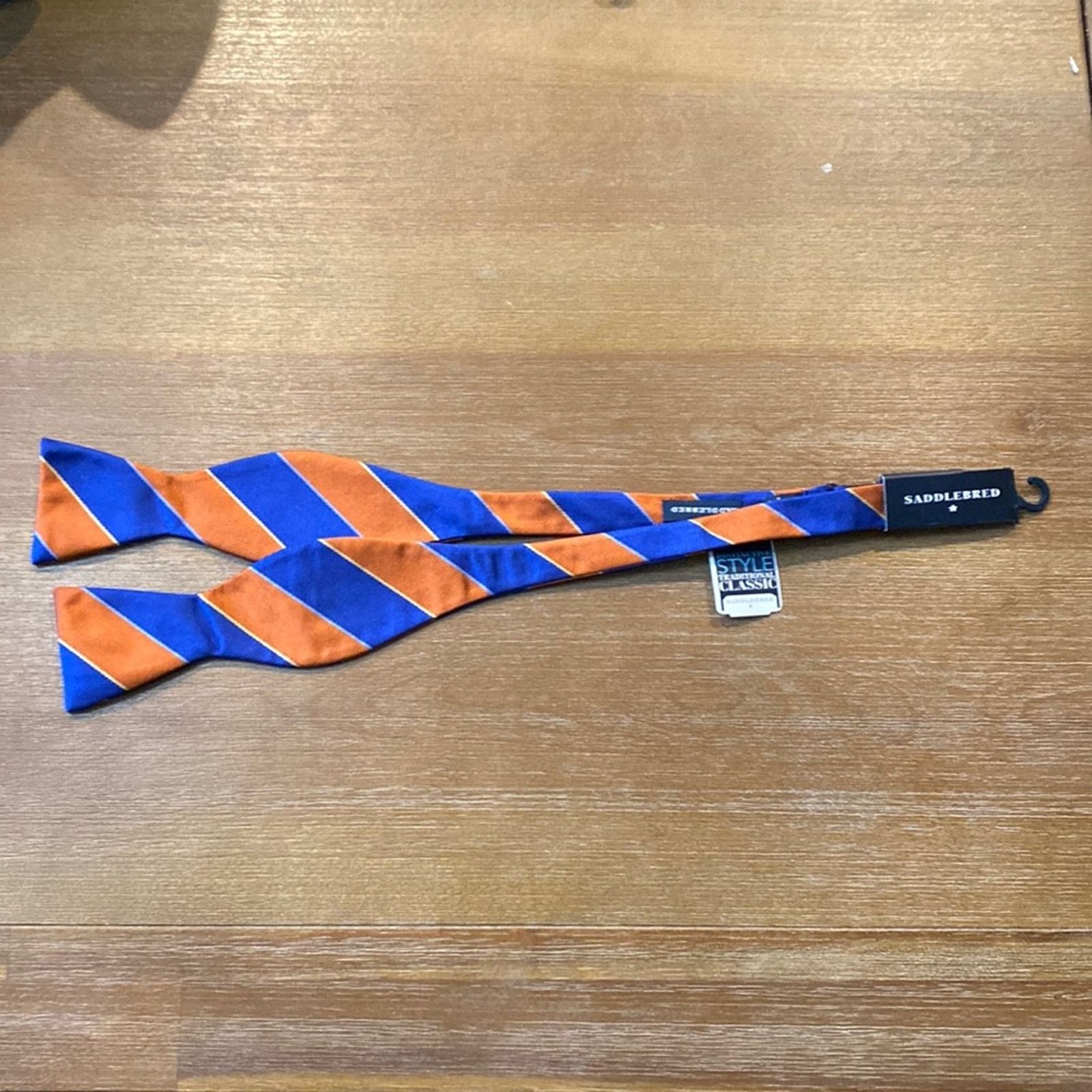 Saddlebred Saddlebred orange blue traditional classic bow tie silk Size ONE SIZE - 2 Thumbnail