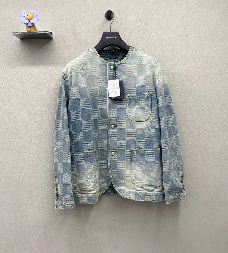 Louis Vuitton New Louis Vuitton Checkered Denim Jacket - dmc Size US XXL / EU 58 / 5 - 1 Thumbnail