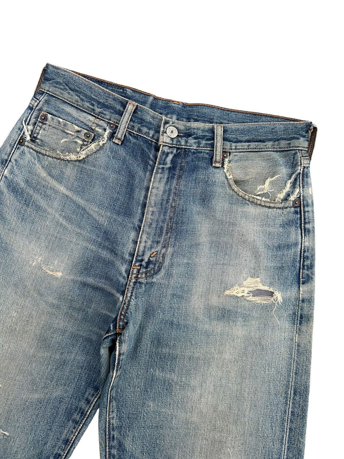 Kapital Thrashed Vintage Levis big E Selvedge Denim Jeans Size US 30 / EU 46 - 4 Thumbnail