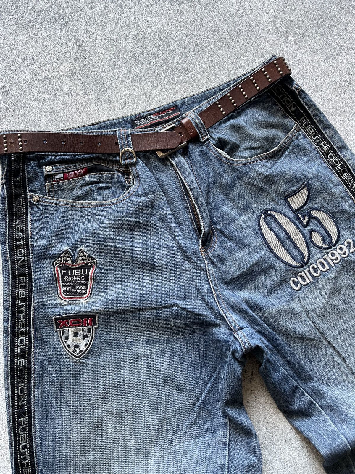 JNCO 2000s FUBU COLLECTION LEGENDARY RAW BAGGY PANTS Size US 36 / EU 52 - 4 Thumbnail