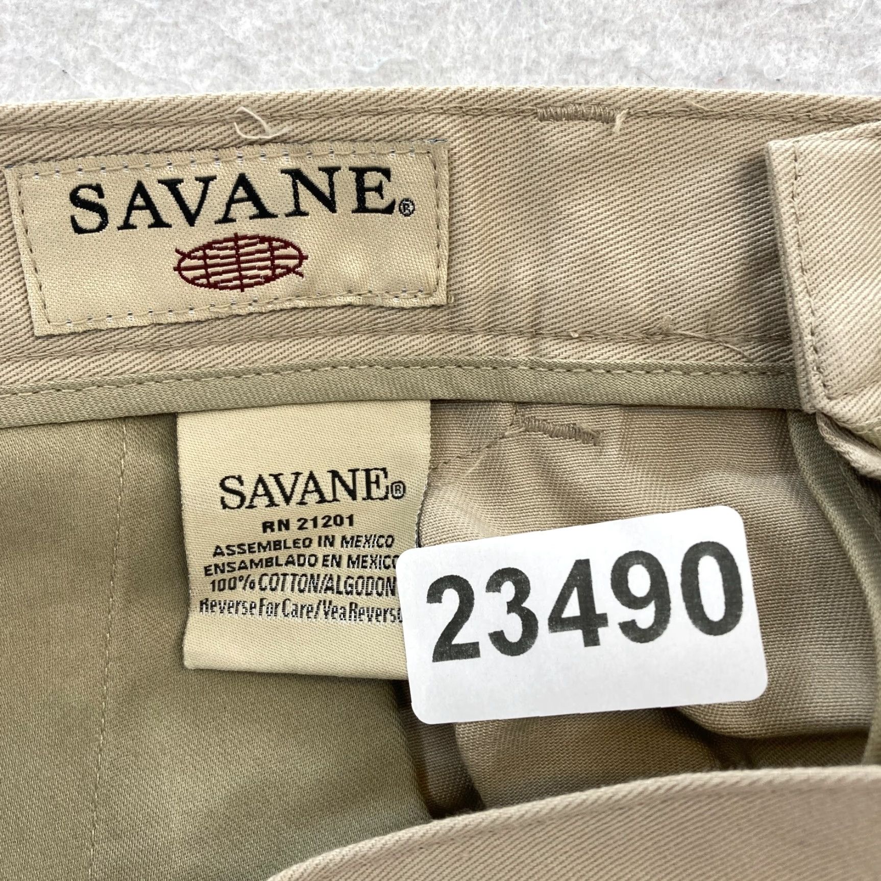 Savane Savane Khaki Pants Mens 36x29 Beige Pleated Classic Tapered Leg Wrinkle Resist Pants Size US 36 / EU 52 - 4 Thumbnail