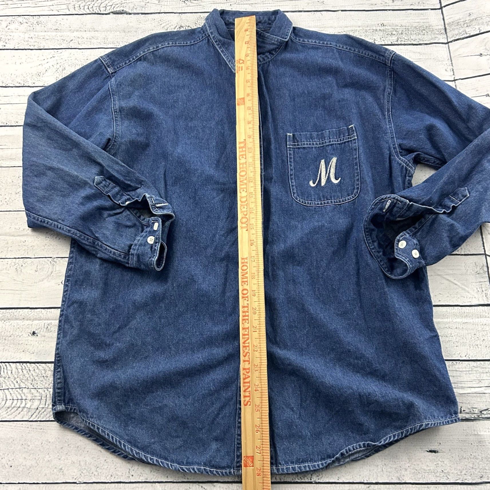 Disney Disney Mickey Long Sleeve Button-Up Denim Shirt Womens M Blue Denim Embroidered Collared Cotton 100% Shirt Ladies Small Way Size M / US 6-8 / IT 42-44 - 4 Thumbnail