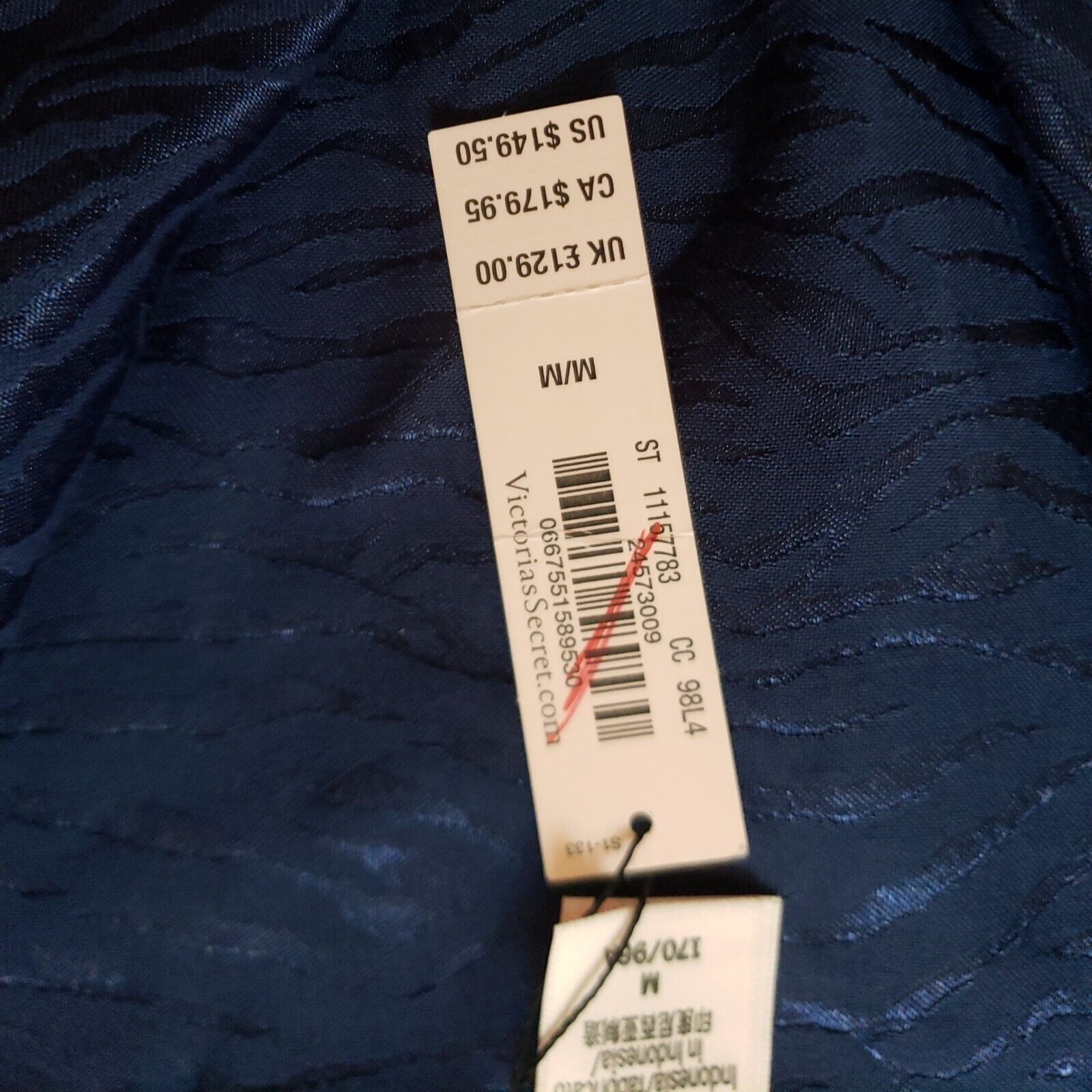 Victoria's Secret Victorias Secret Jumpsuit M Blue Satin Long Sleeve Zebra Lou Size 28" / US 6 / IT 42 - 8 Thumbnail