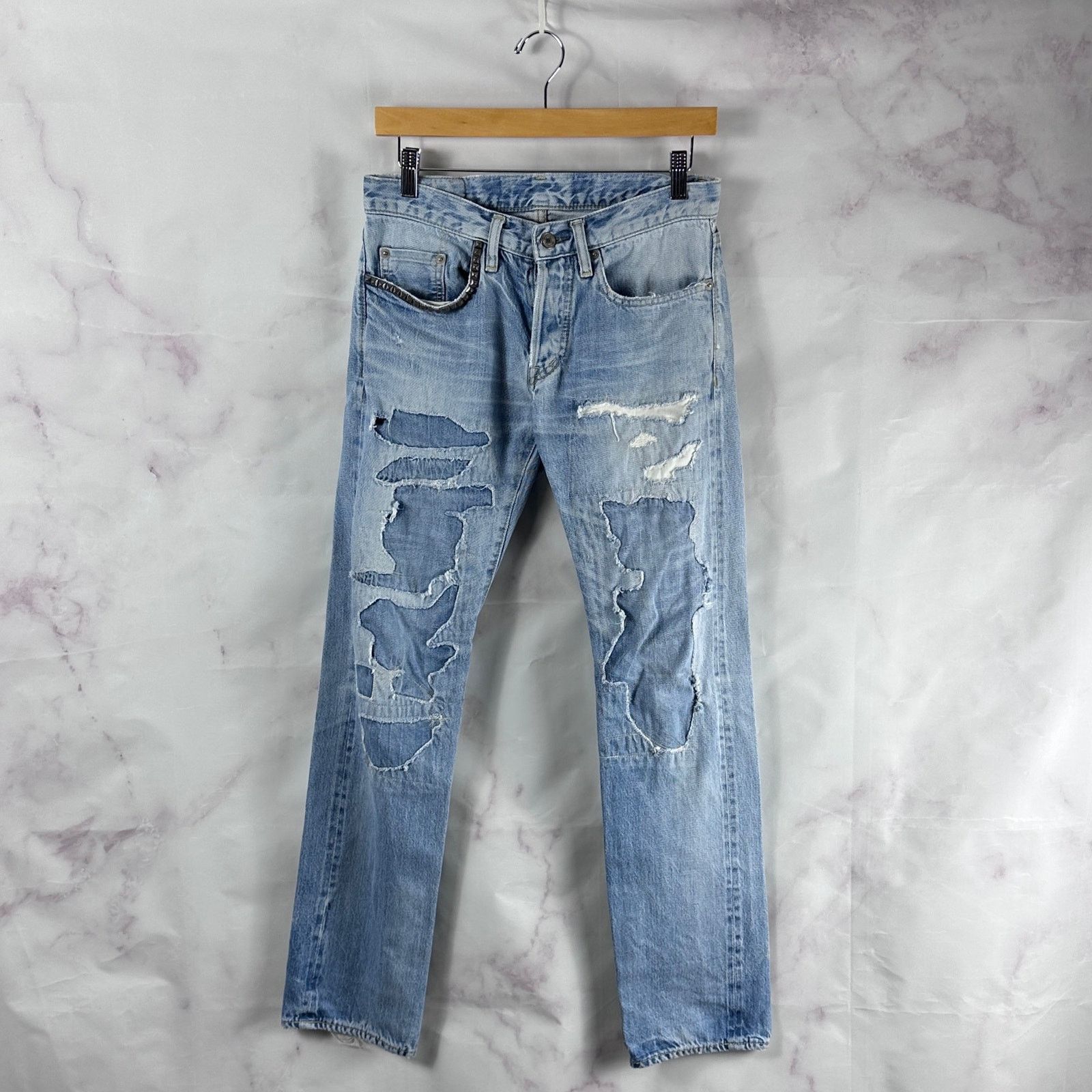 Hysteric Glamour Selvedge Repaired Light Wash Denim Size US 28 / EU 44 - 1 Thumbnail