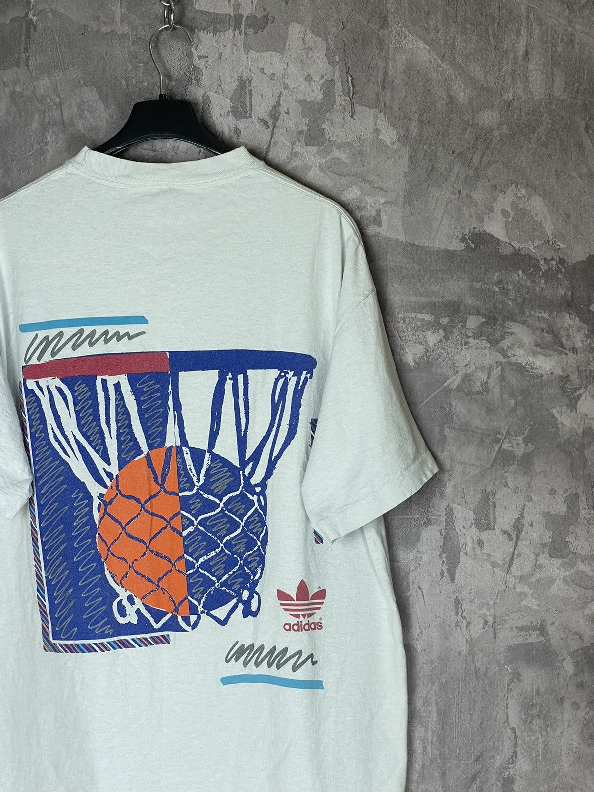 Adidas × Vintage Adidas Abstract Basketball Pop Art Spell Out T-Shirt VTG Size US L / EU 52-54 / 3 - 10 Thumbnail