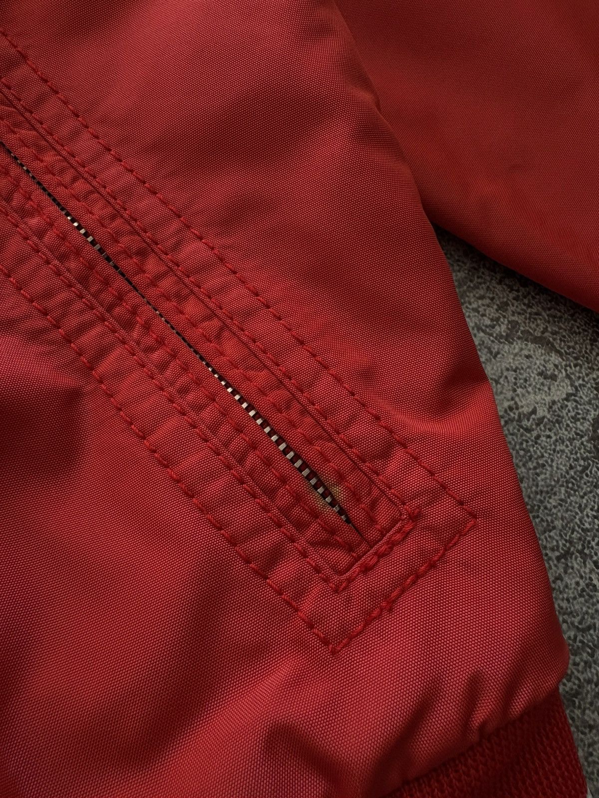 Moncler Moncler Red Nylon Varsity Bomber Jacket Snap Button Up sz 0 Size XS / US 0-2 / IT 36-38 - 7 Thumbnail